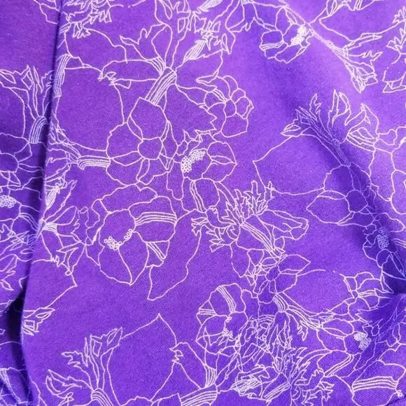 Eddie Bauer purple floral short sleeve hoodie XLT - Picture 7 of 12